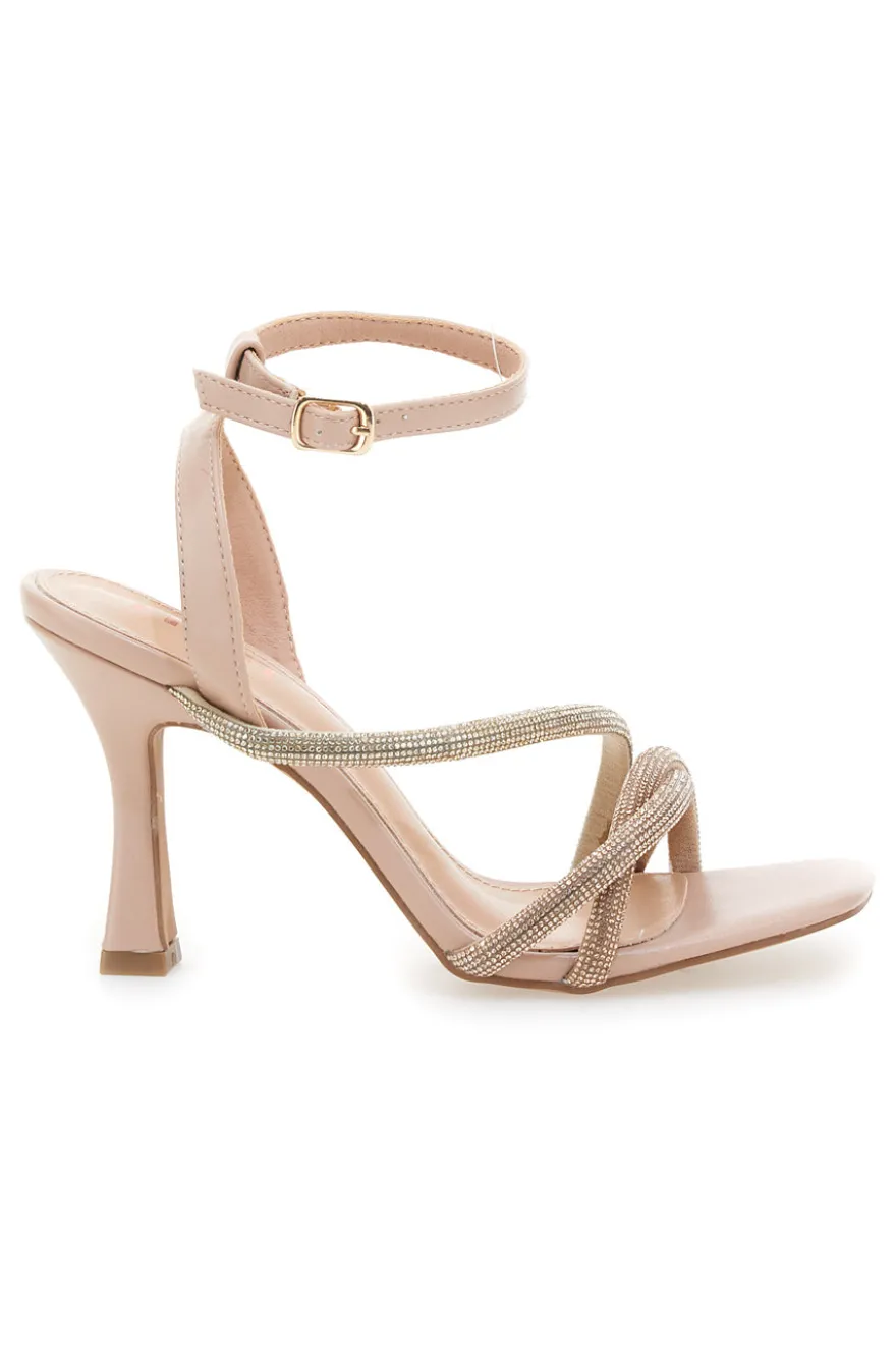 Sandalo Oro Rosa con tacco a rocchetto The First 625