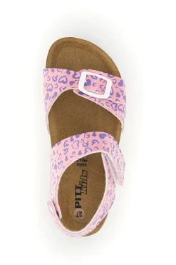 Sandalo Rosa con Stampa Cuori e Plantare in Sughero Pitt Kids 45289CUV