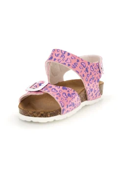 Sandalo Rosa con Stampa Cuori e Plantare in Sughero Pitt Kids 45289CUV