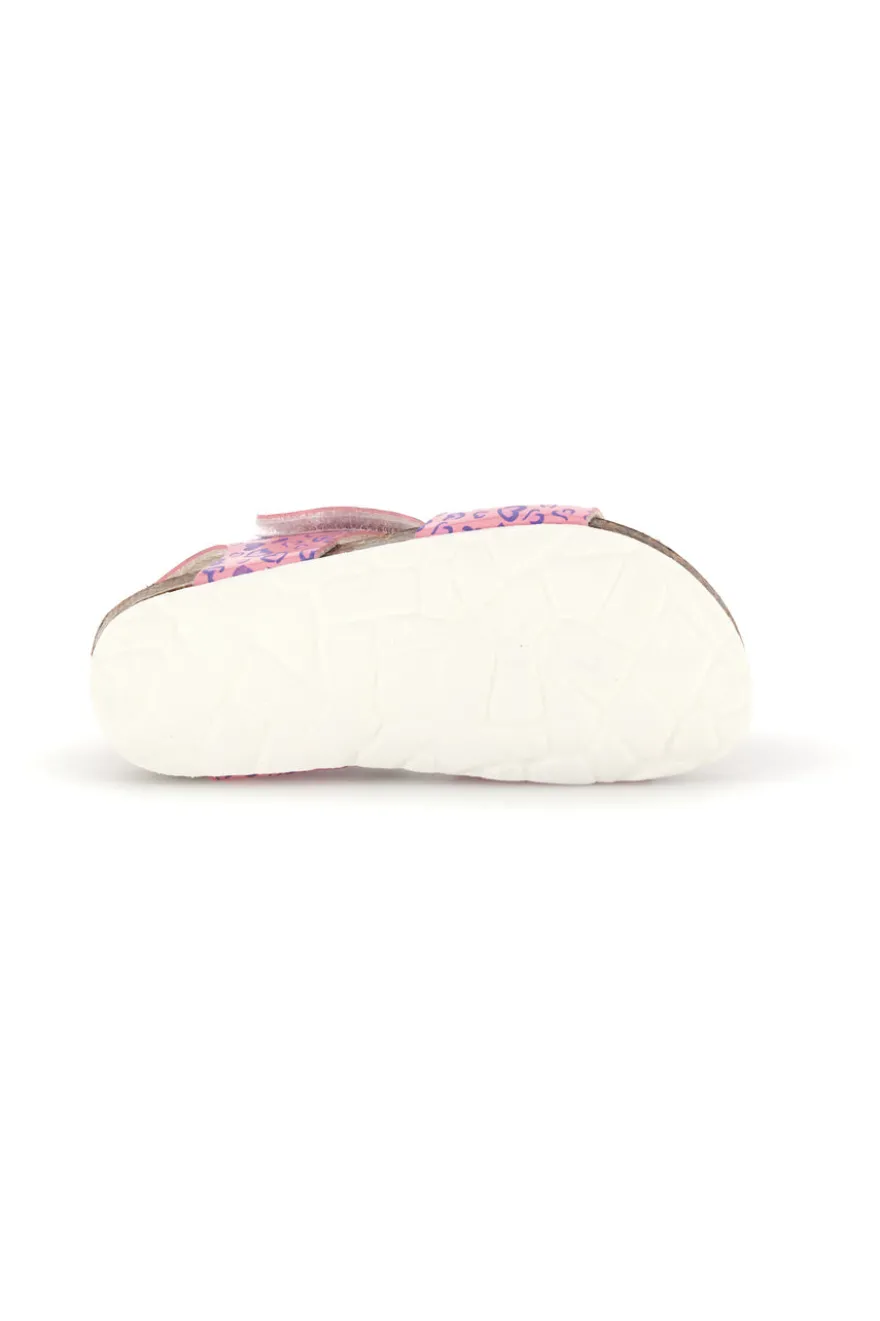 Sandalo Rosa con Stampa Cuori e Plantare in Sughero Pitt Kids 45289CUV
