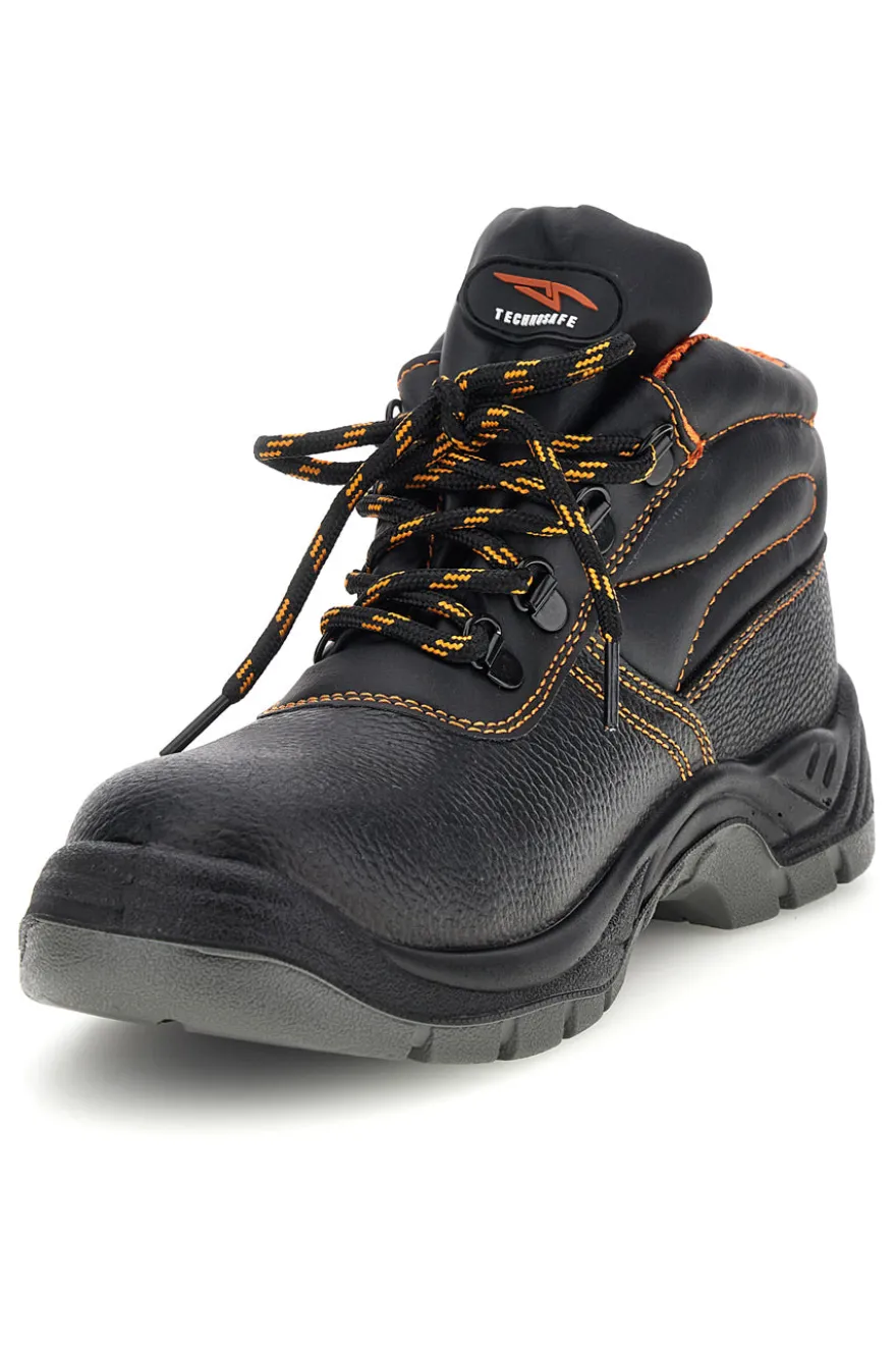 Scarpa Antinfortunistica Nera con Dettagli Arancio Technosafe TSS2001 S1P