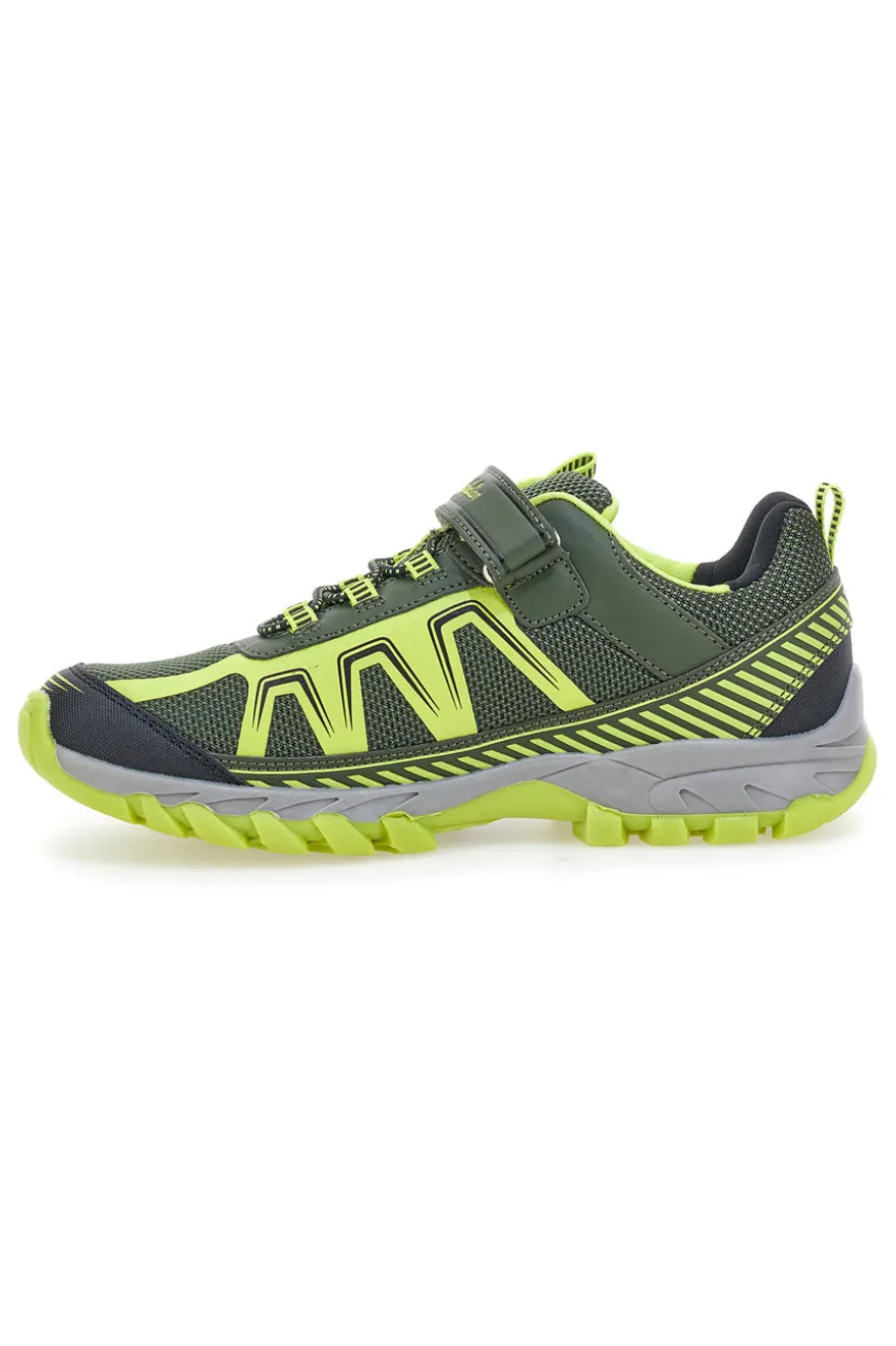 Scarpa da ginnastica da ragazzo grigia e verde fluo con strappo Australian Spin
