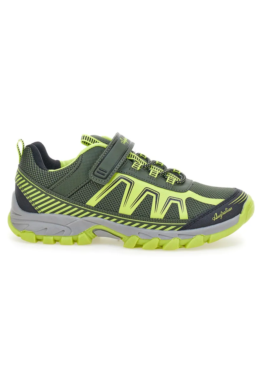Scarpa da ginnastica da ragazzo grigia e verde fluo con strappo Australian Spin