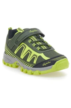 Scarpa da ginnastica da ragazzo grigia e verde fluo con strappo Australian Spin