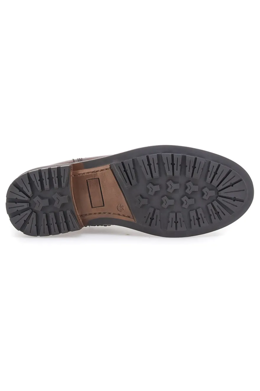 Scarpa Stringata Alta In Vera Pelle Marrone Altemberg 2412