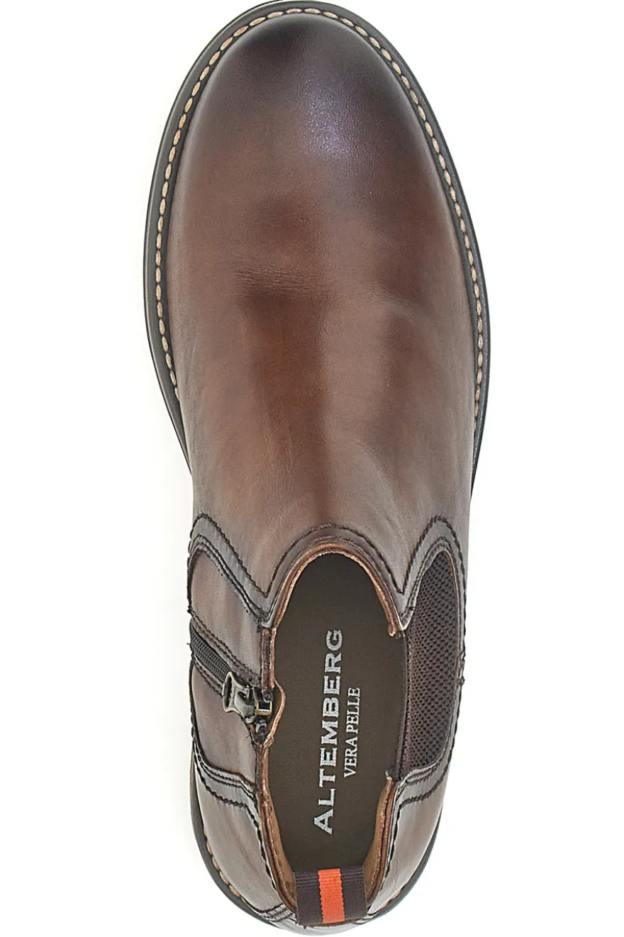 Scarpa Stringata Alta In Vera Pelle Marrone Altemberg 2412