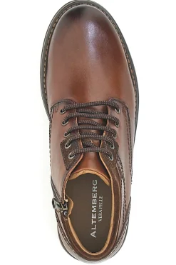 Scarpa Stringata Alta In Vera Pelle Marrone Altemberg 2412