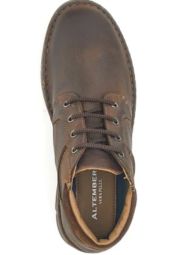 Scarpa Stringata Alta In Vera Pelle Marrone Altemberg 2414