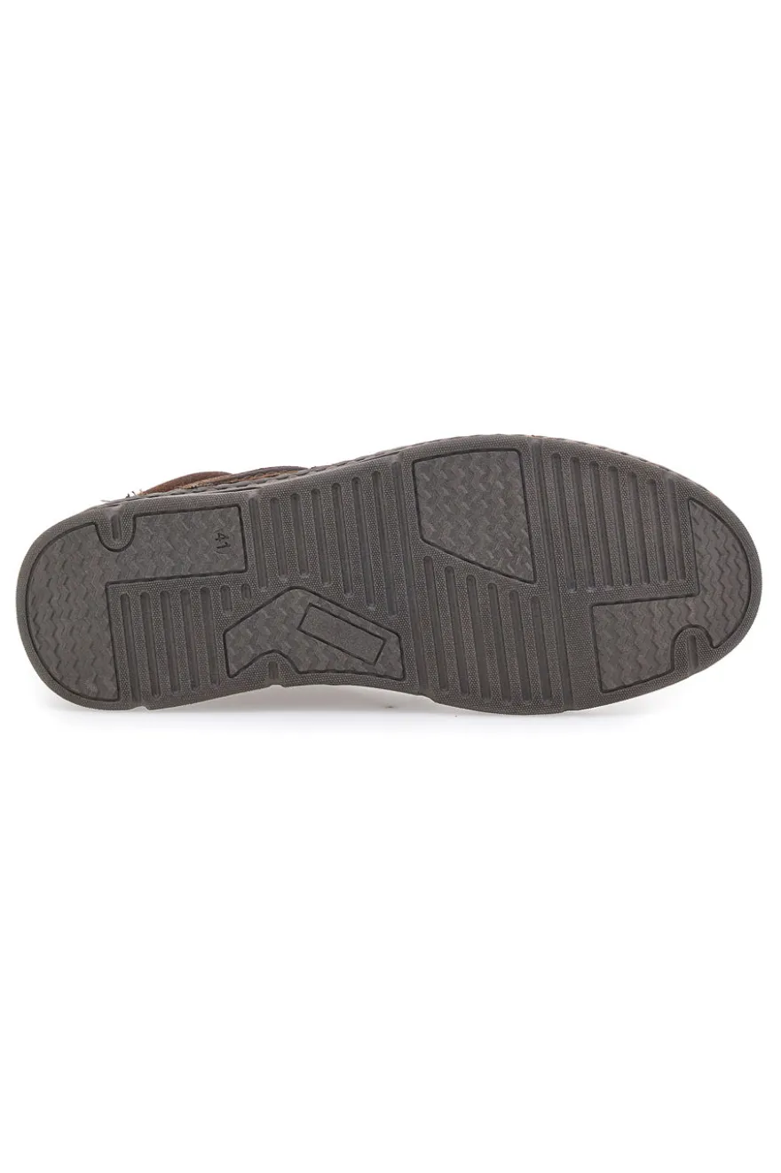 Scarpa Stringata Alta In Vera Pelle Marrone Altemberg 2414