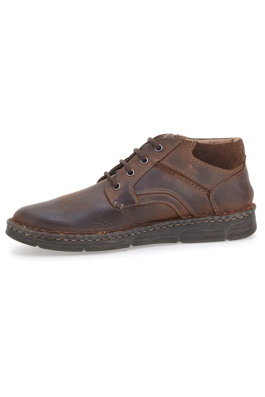 Scarpa Stringata Alta In Vera Pelle Marrone Altemberg 2414