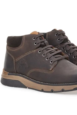 Scarpa Stringata Alta In Vera Pelle Marrone Altemberg 2432