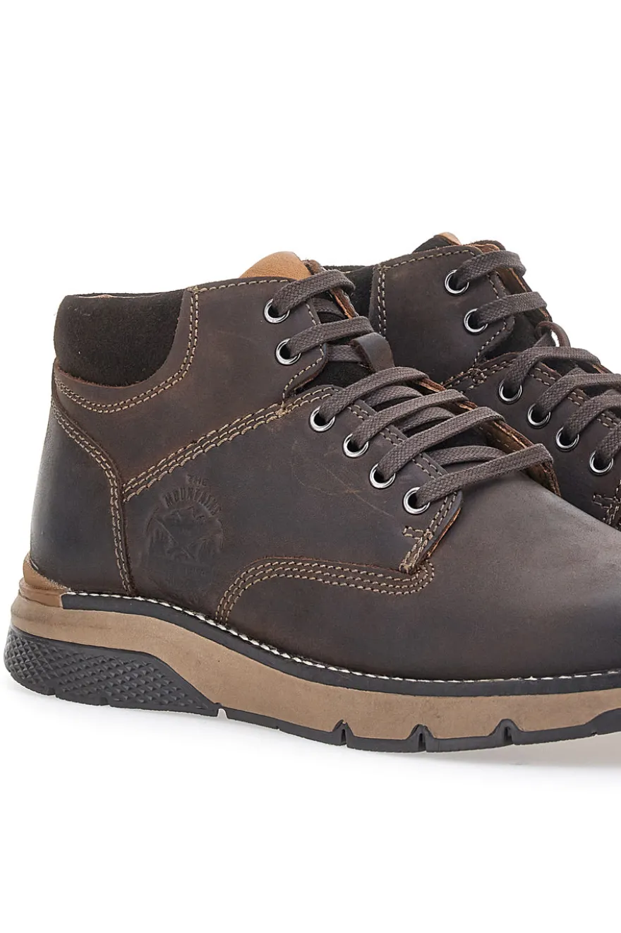Scarpa Stringata Alta In Vera Pelle Marrone Altemberg 2432
