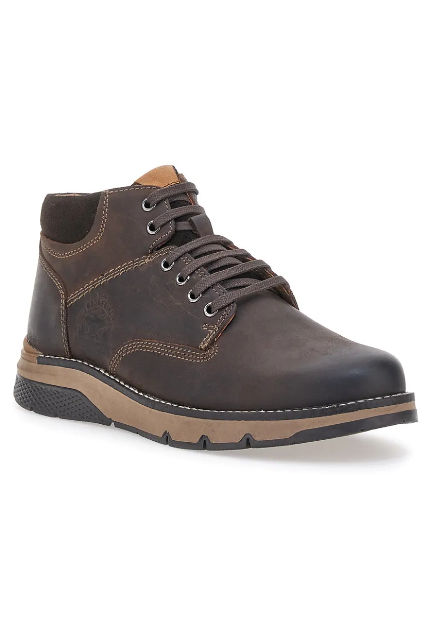 Scarpa Stringata Alta In Vera Pelle Marrone Altemberg 2432