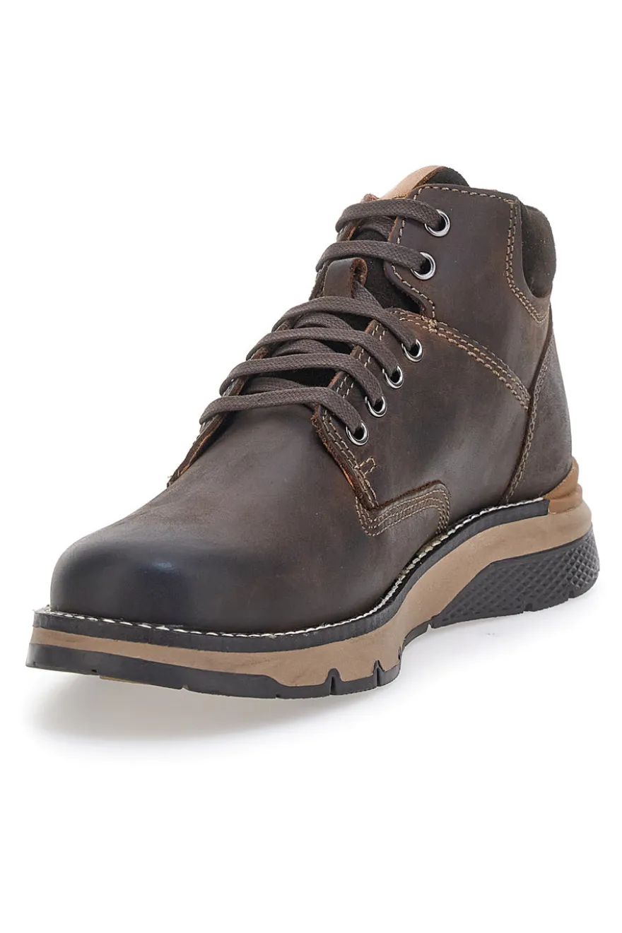 Scarpa Stringata Alta In Vera Pelle Marrone Altemberg 2432