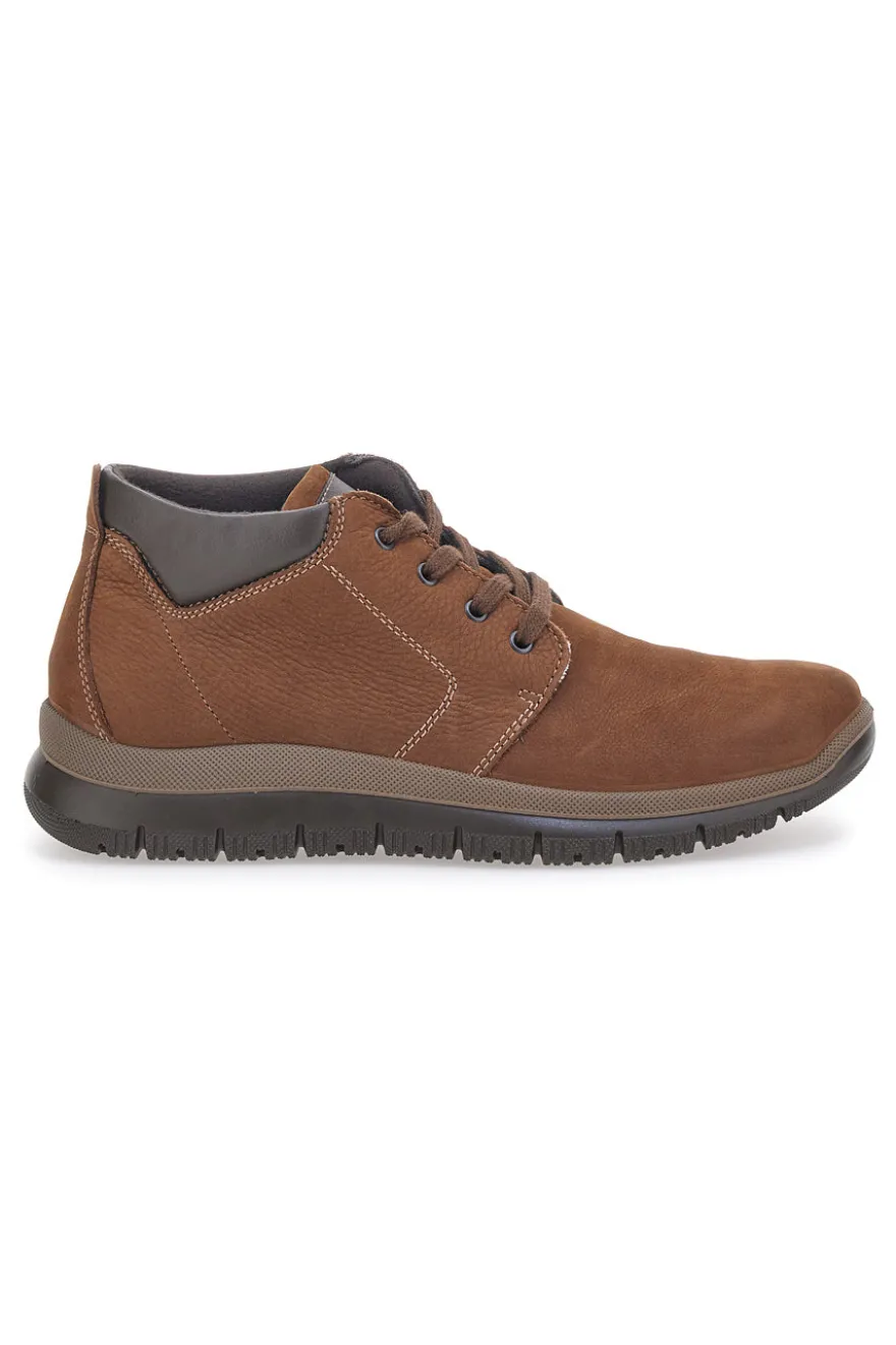 Scarpa Stringata Alta Vera Pelle Marrone Imac 452700