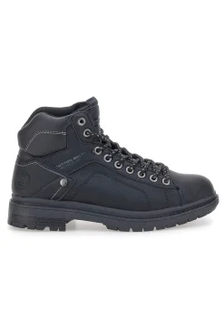 Scarpe alte nere stringate collo imbottito Cotton belt STANFORD LTH