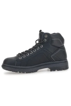 Scarpe alte nere stringate collo imbottito Cotton belt STANFORD LTH