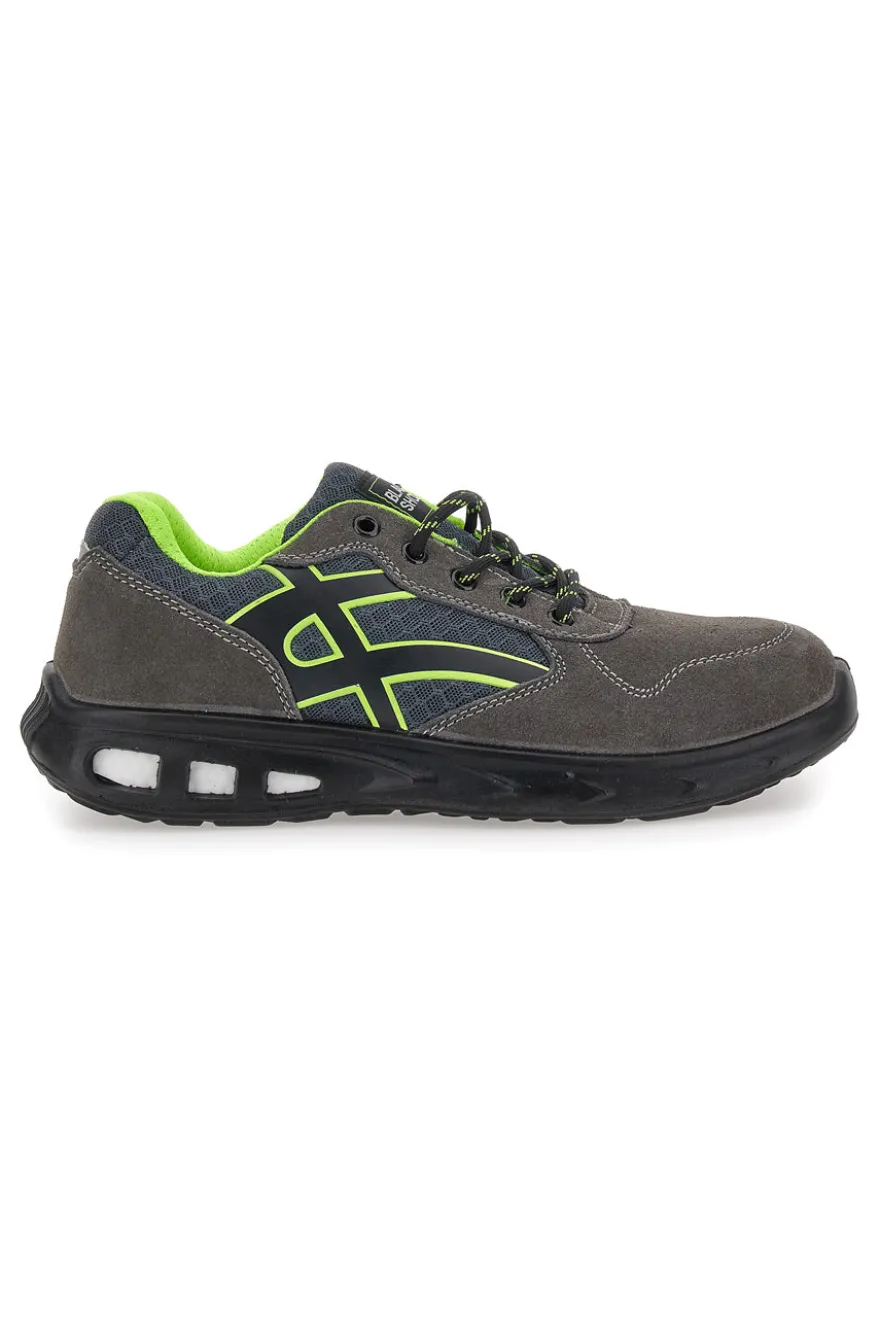 Scarpe antinfortunistiche basse grigie inserti fluo S1P Black shoot YL-5068-2 S1P