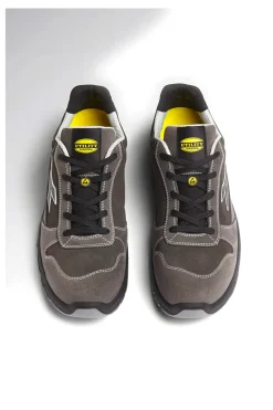 Scarpe antinfortunistiche grigie in pelle antigraffio Diadora RUN LOW MET FREE S3L FO SR ESD
