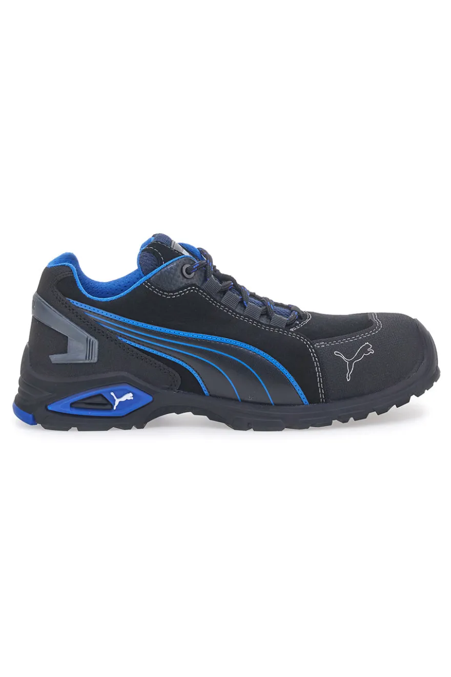 Scarpe antinfortunistiche nere e blu S3L Puma Rio Low Safety