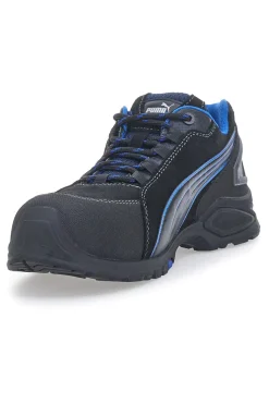 Scarpe antinfortunistiche nere e blu S3L Puma Rio Low Safety