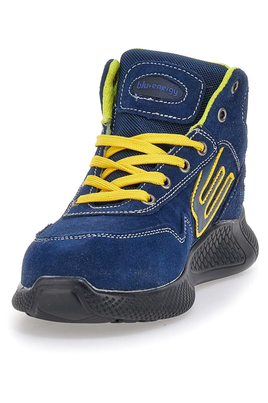 Scarpe antinfortunistiche alte blu inserti fluo S1P Blue energy BS195 S1PS SR