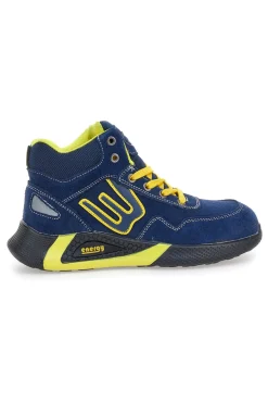 Scarpe antinfortunistiche alte blu inserti fluo S1P Blue energy BS195 S1PS SR