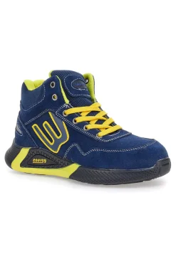 Scarpe antinfortunistiche alte blu inserti fluo S1P Blue energy BS195 S1PS SR