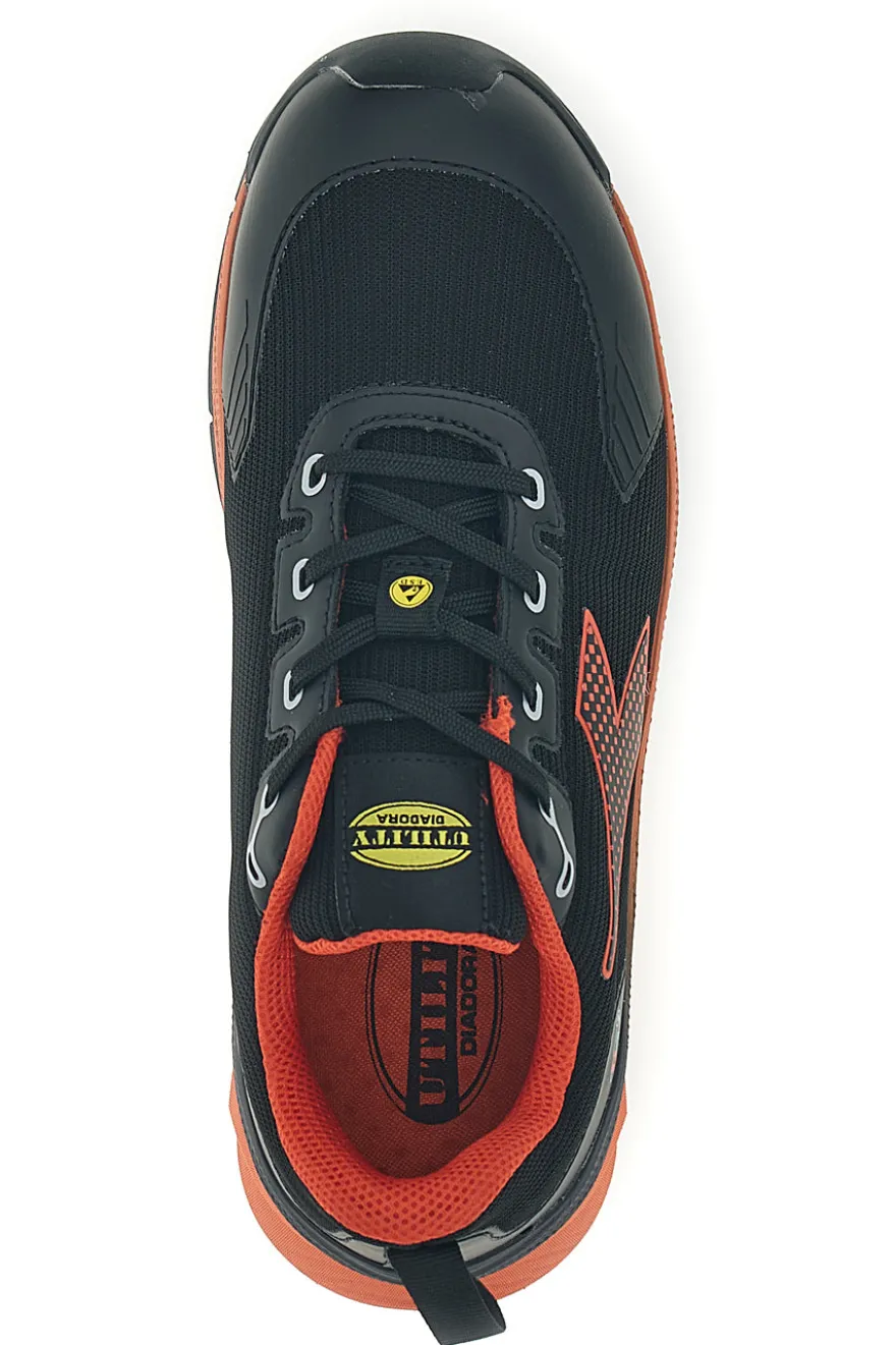 Scarpe antinfortunistiche basse nero arancione S3S SC SR HRO ESD Diadora utility Vortex DA2 Low