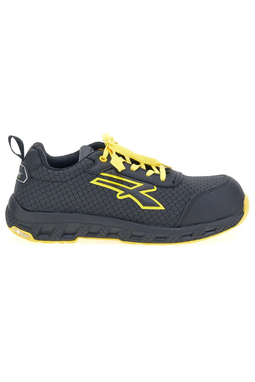 Scarpe antinfortunistiche da uomo nere gialle basse U. Power Maverick S3S CI HI HRO FO SR ESD