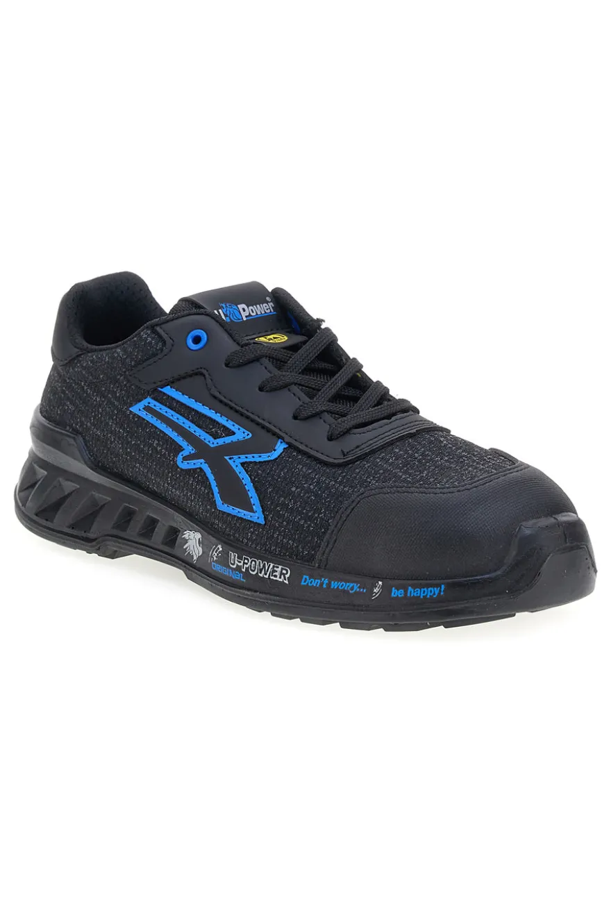 Scarpe antinfortunistiche da uomo nere blu basse U. Power Diwi ESD S1PS FO SR ESD