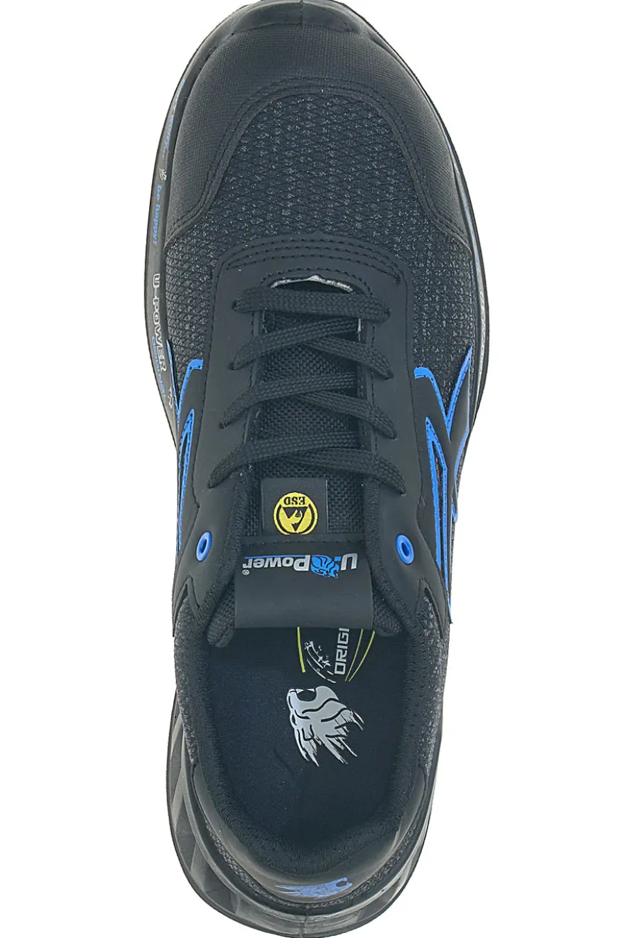 Scarpe antinfortunistiche da uomo nere blu basse U. Power Diwi ESD S1PS FO SR ESD