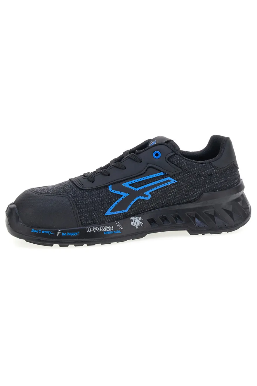 Scarpe antinfortunistiche da uomo nere blu basse U. Power Diwi ESD S1PS FO SR ESD