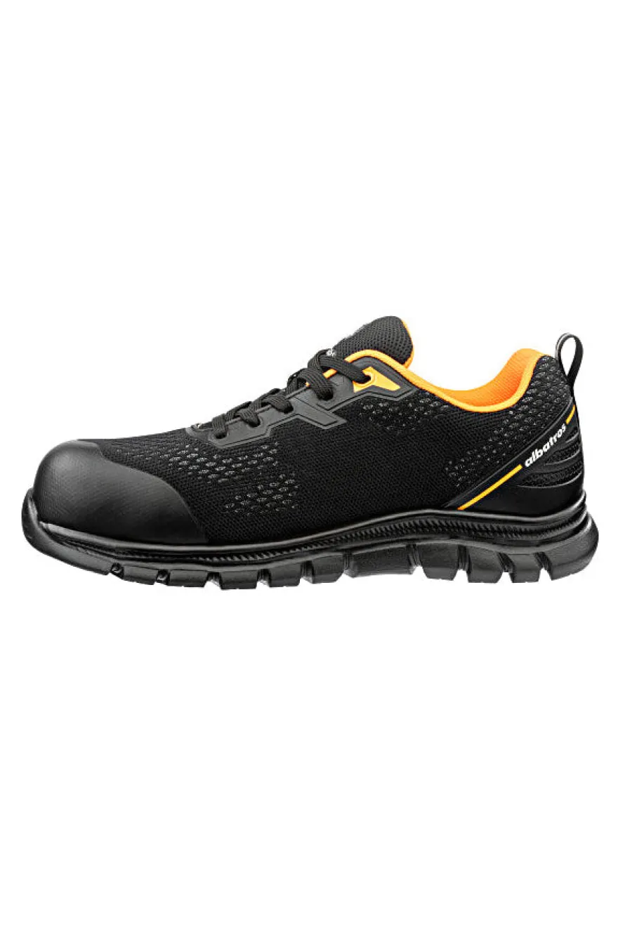 Scarpe antinfortunistiche nere leggere S1PS SR Albatros Levitate Orange Low