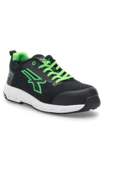 Scarpe antinfortunistiche da uomo nere verdi basse U. Power Aton S1PS HI HRO FO SR ESD