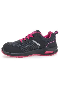 Scarpe antinfortunistiche nero e fucsia Black shoot PK23043 S1PL