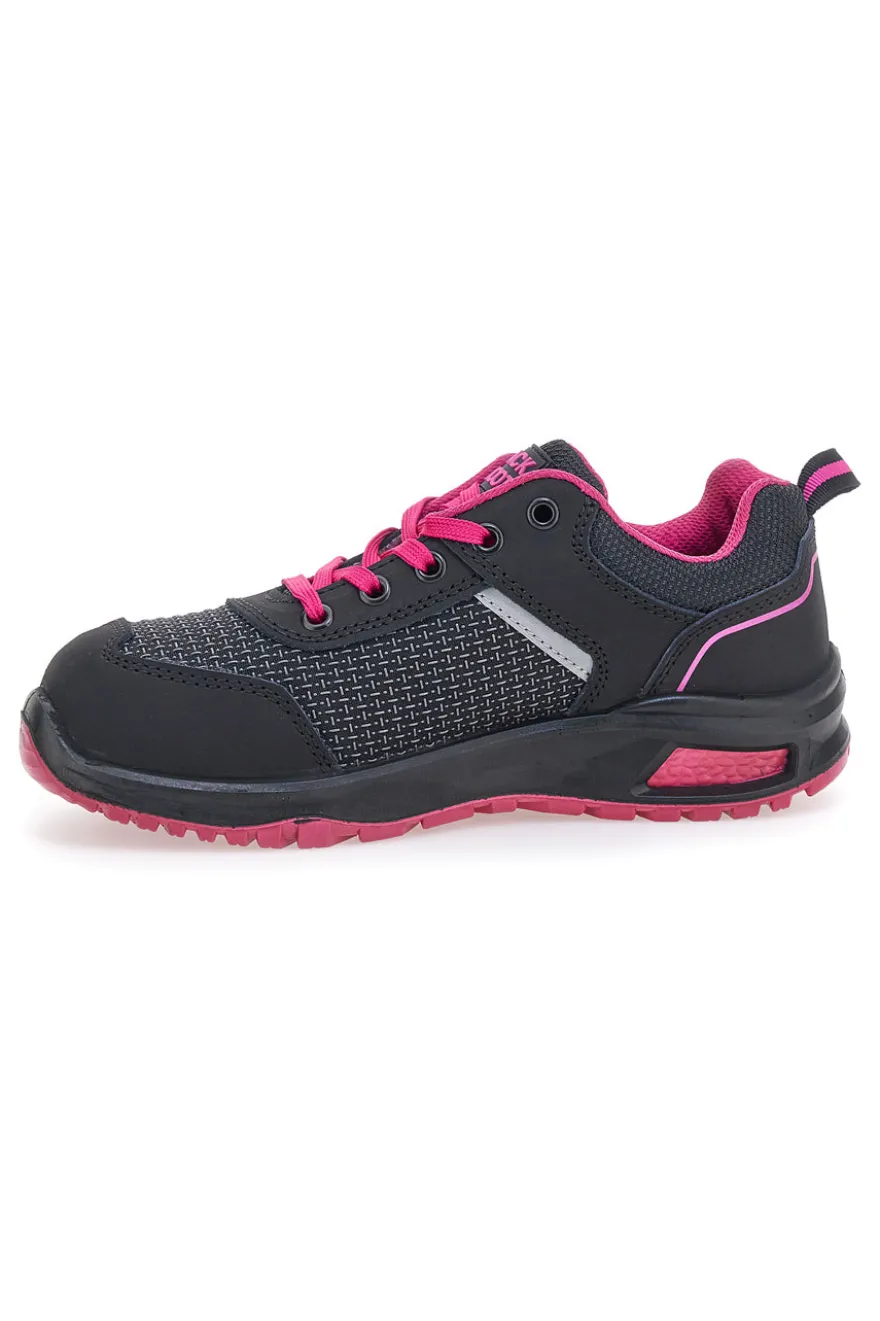 Scarpe antinfortunistiche nero e fucsia Black shoot PK23043 S1PL