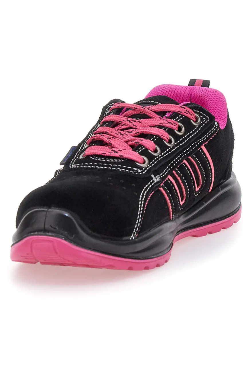 Scarpe antinfortunistiche basse nere dettagli rosa S1P Blue energy BS80 S1P