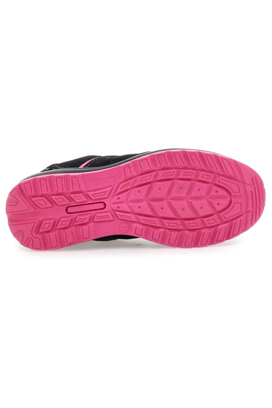 Scarpe antinfortunistiche basse nere dettagli rosa S1P Blue energy BS80 S1P