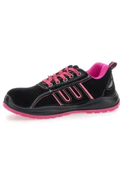 Scarpe antinfortunistiche basse nere dettagli rosa S1P Blue energy BS80 S1P