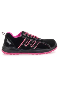 Scarpe antinfortunistiche basse nere dettagli rosa S1P Blue energy BS80 S1P