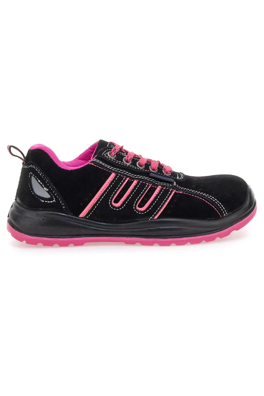 Scarpe antinfortunistiche basse nere dettagli rosa S1P Blue energy BS80 S1P