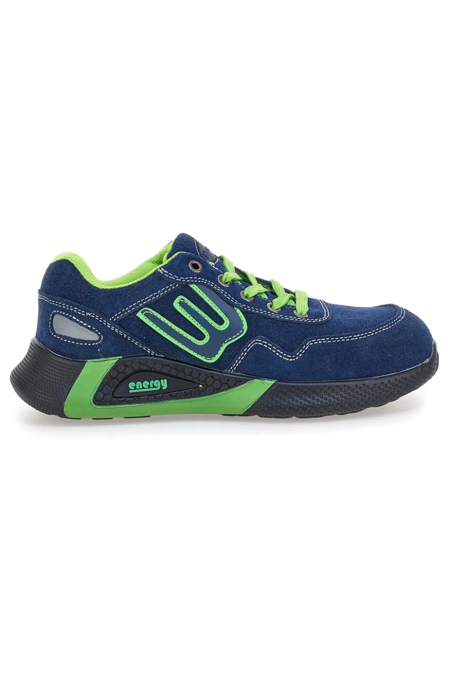 Scarpe antinfortunistiche basse blu inserti fluo S1P Blue energy BS190S1P