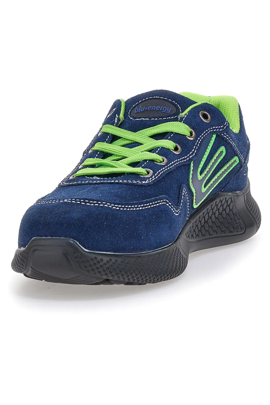 Scarpe antinfortunistiche basse blu inserti fluo S1P Blue energy BS190S1P