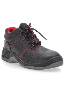 Scarpe antinfortunistiche nero e rosso in pelle Black shoot 623 S3 SRC