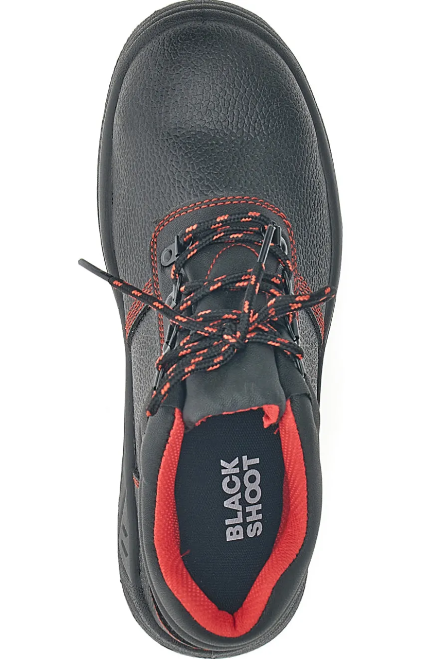 Scarpe antinfortunistiche nero e rosso in pelle Black shoot 623 S3 SRC