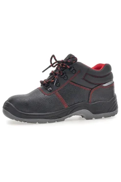 Scarpe antinfortunistiche nero e rosso in pelle Black shoot 623 S3 SRC