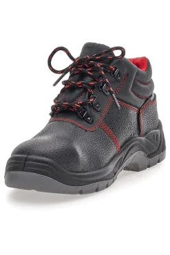 Scarpe antinfortunistiche nero e rosso in pelle Black shoot 623 S3 SRC