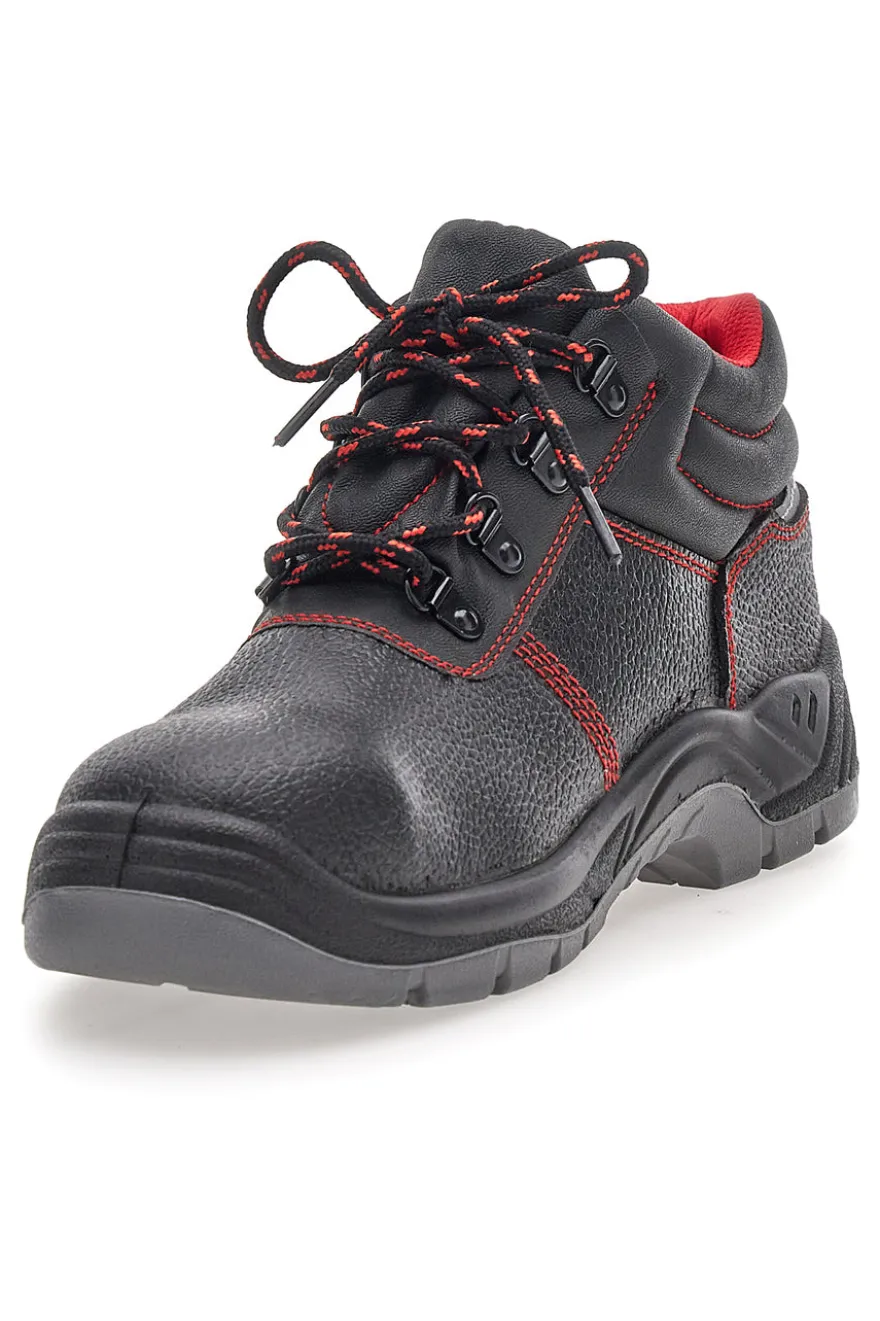 Scarpe antinfortunistiche nero e rosso in pelle Black shoot 623 S3 SRC