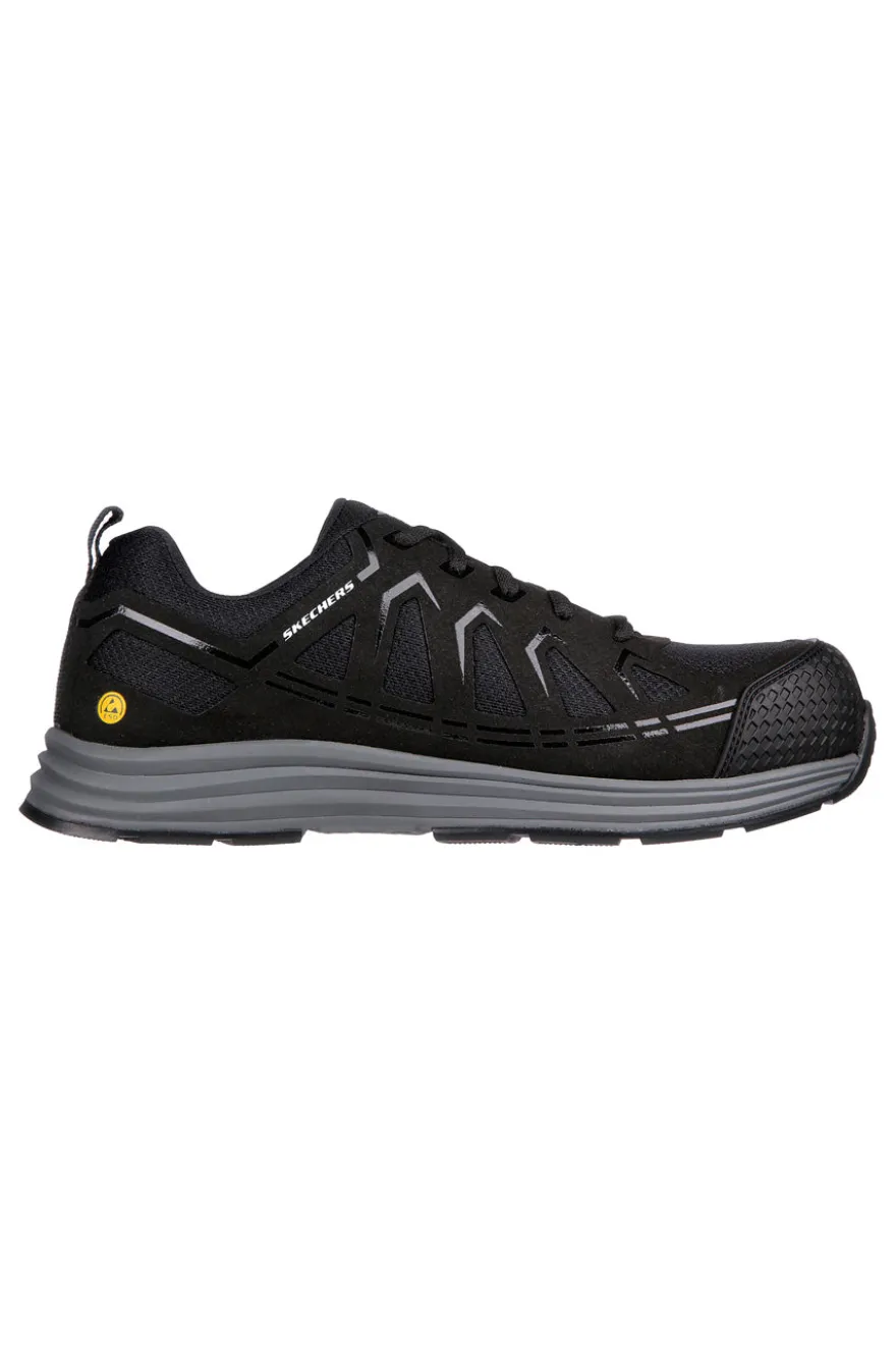 Scarpe Antinfortunistiche Nere Skechers Work: Malad II Comp Toe S1 P SRA ESD